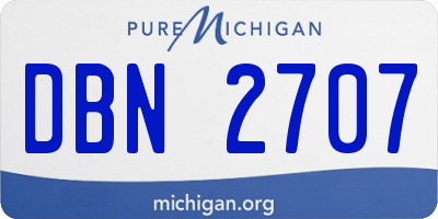 MI license plate DBN2707