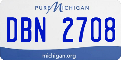 MI license plate DBN2708