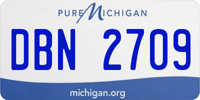MI license plate DBN2709