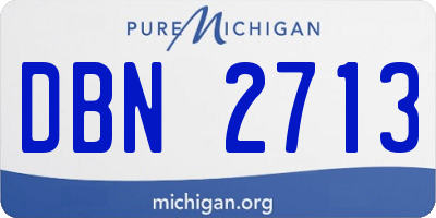 MI license plate DBN2713