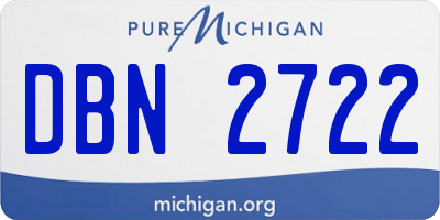 MI license plate DBN2722