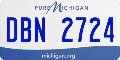 MI license plate DBN2724