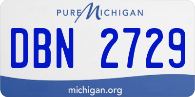 MI license plate DBN2729