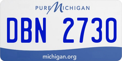 MI license plate DBN2730