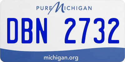 MI license plate DBN2732