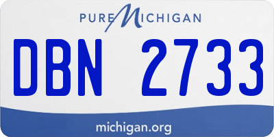 MI license plate DBN2733