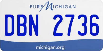 MI license plate DBN2736