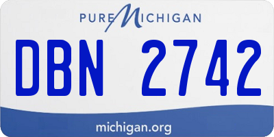 MI license plate DBN2742