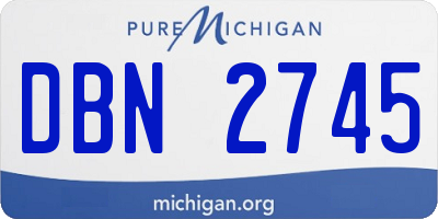 MI license plate DBN2745