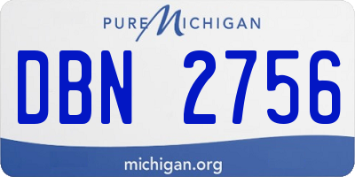 MI license plate DBN2756