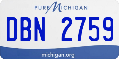 MI license plate DBN2759