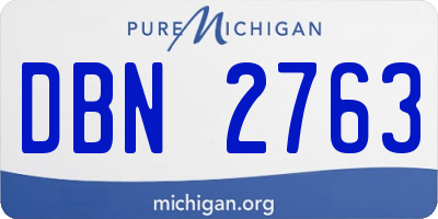 MI license plate DBN2763