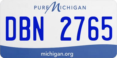 MI license plate DBN2765