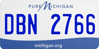 MI license plate DBN2766