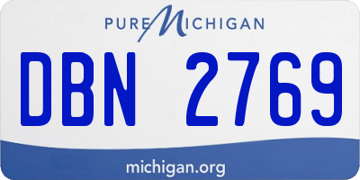 MI license plate DBN2769
