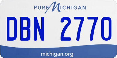 MI license plate DBN2770