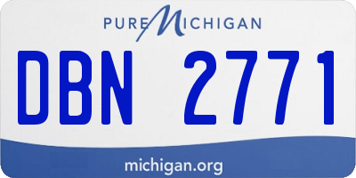 MI license plate DBN2771