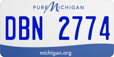 MI license plate DBN2774