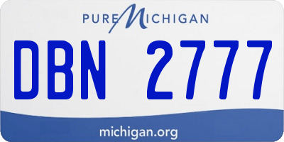 MI license plate DBN2777