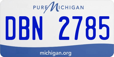 MI license plate DBN2785