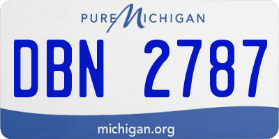 MI license plate DBN2787