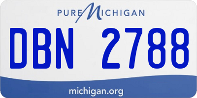 MI license plate DBN2788