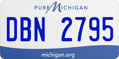 MI license plate DBN2795
