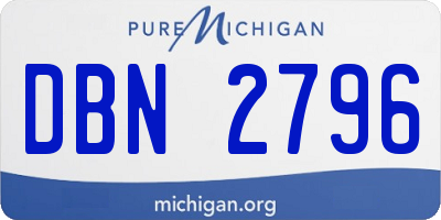 MI license plate DBN2796