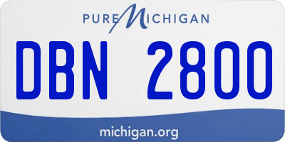 MI license plate DBN2800