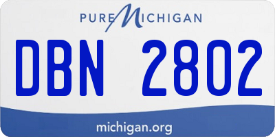 MI license plate DBN2802
