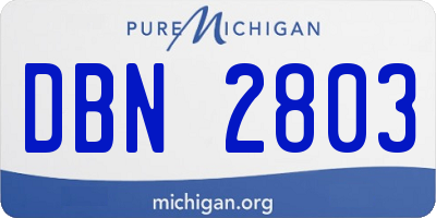MI license plate DBN2803