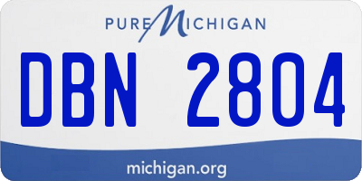 MI license plate DBN2804
