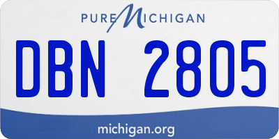 MI license plate DBN2805