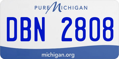 MI license plate DBN2808