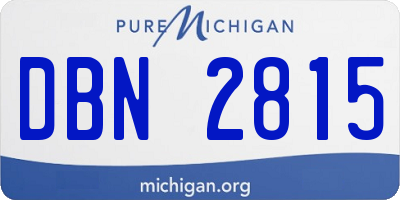 MI license plate DBN2815