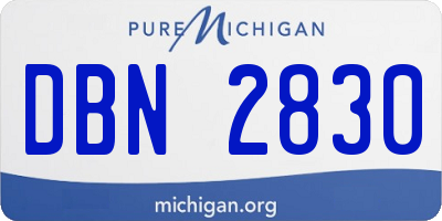 MI license plate DBN2830