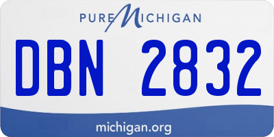 MI license plate DBN2832