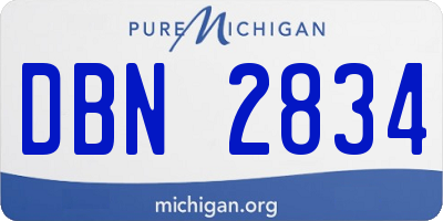 MI license plate DBN2834