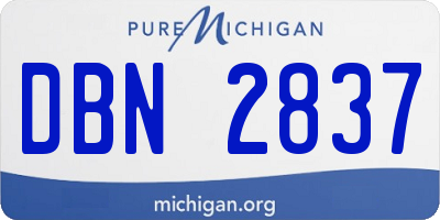 MI license plate DBN2837