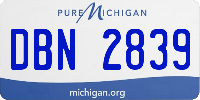 MI license plate DBN2839
