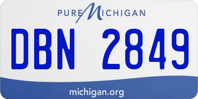 MI license plate DBN2849