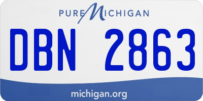 MI license plate DBN2863