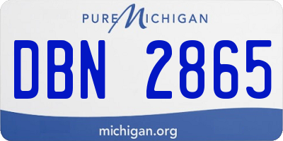 MI license plate DBN2865