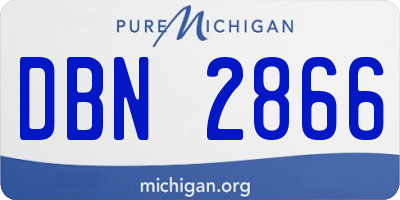 MI license plate DBN2866