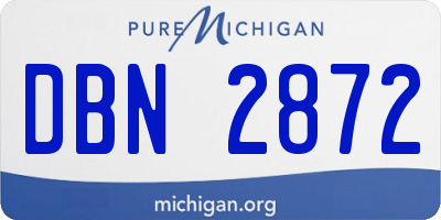 MI license plate DBN2872