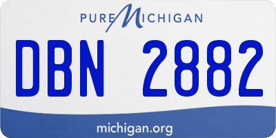 MI license plate DBN2882