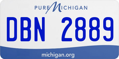 MI license plate DBN2889