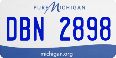 MI license plate DBN2898