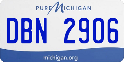 MI license plate DBN2906