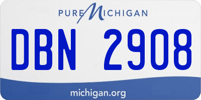 MI license plate DBN2908